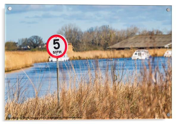 No Speeding on the River Thurne Acrylic by Chris Yaxley