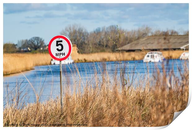 No Speeding on the River Thurne Print by Chris Yaxley