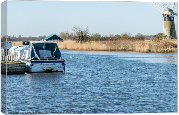 Thurne Mouth on the Norfolk Broads Canvas Print by Chris Yaxley