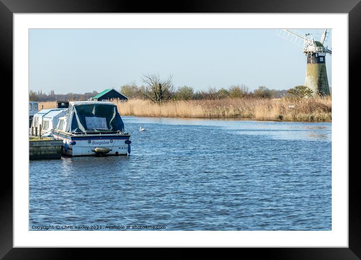 Thurne Mouth on the Norfolk Broads Framed Mounted Print by Chris Yaxley