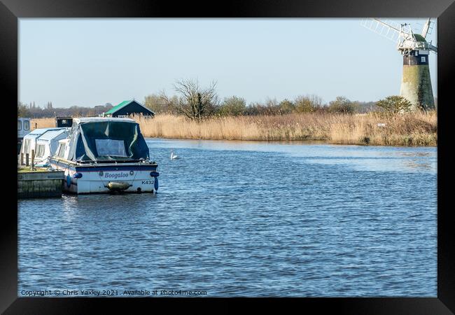 Thurne Mouth on the Norfolk Broads Framed Print by Chris Yaxley