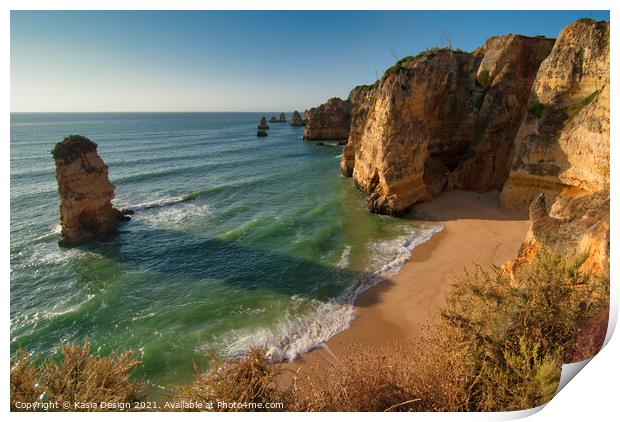 Picturesque Praia de Dona Ana, Algarve, Portugal Print by Kasia Design