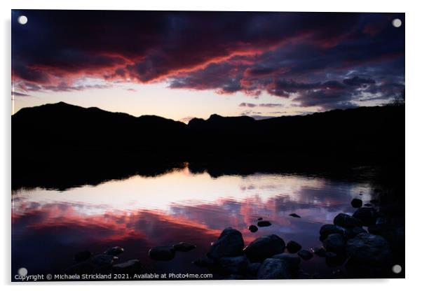 Intense sunset uk Acrylic by Michaela Strickland