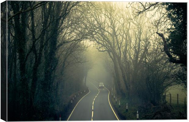 Fog On The A259 Canvas Print by Chris Lord
