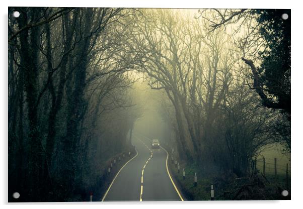 Fog On The A259 Acrylic by Chris Lord