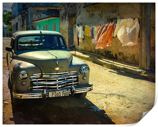 Cuban Laundry Day Print by Chris Lord
