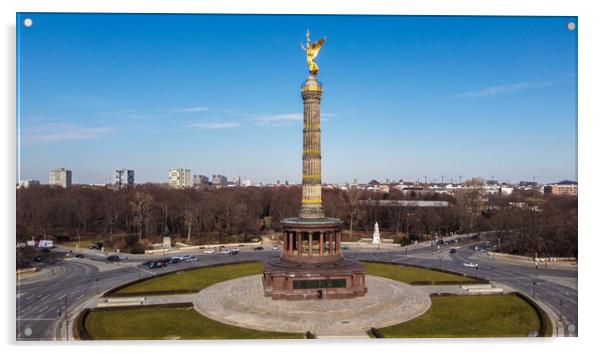 Famous Berlin Victory Column in the city center called Siegessaeule Acrylic by Erik Lattwein