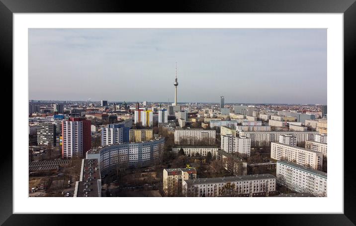 Above the rooftops of Berlin Framed Mounted Print by Erik Lattwein