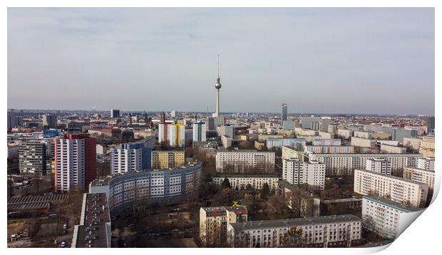 Above the rooftops of Berlin Print by Erik Lattwein