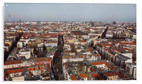 Above the rooftops of Berlin Acrylic by Erik Lattwein