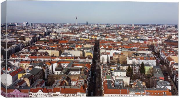 The residential areas in Berlin Neukoelln - aerial view Canvas Print by Erik Lattwein