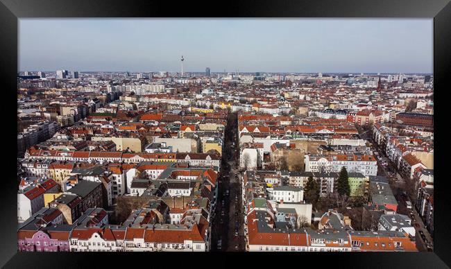 The residential areas in Berlin Neukoelln - aerial view Framed Print by Erik Lattwein