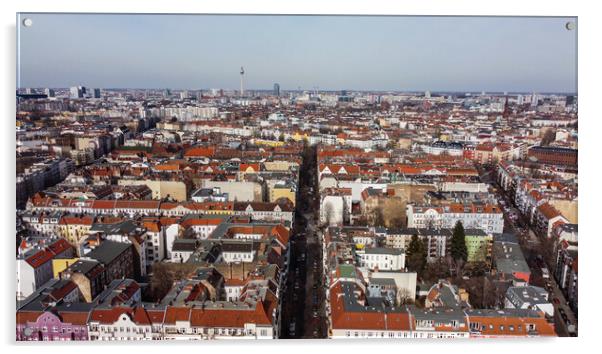 The residential areas in Berlin Neukoelln - aerial view Acrylic by Erik Lattwein