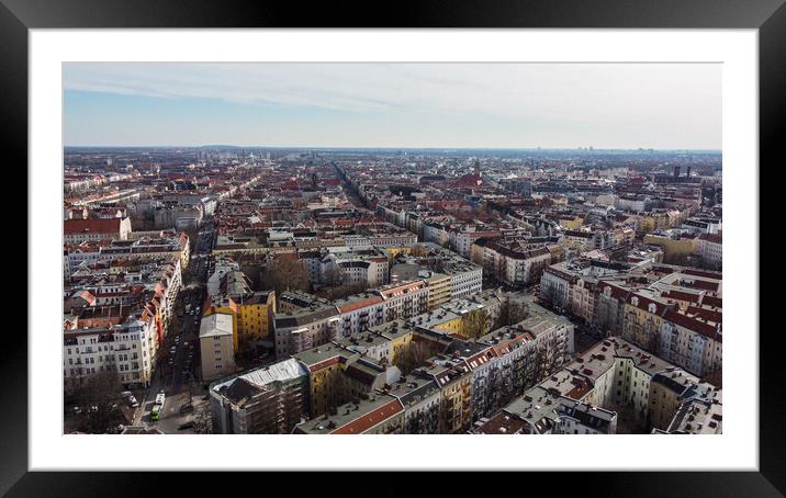 Beautiful city of Berlin from above - aerial view Framed Mounted Print by Erik Lattwein