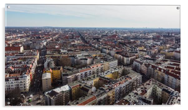 Beautiful city of Berlin from above - aerial view Acrylic by Erik Lattwein