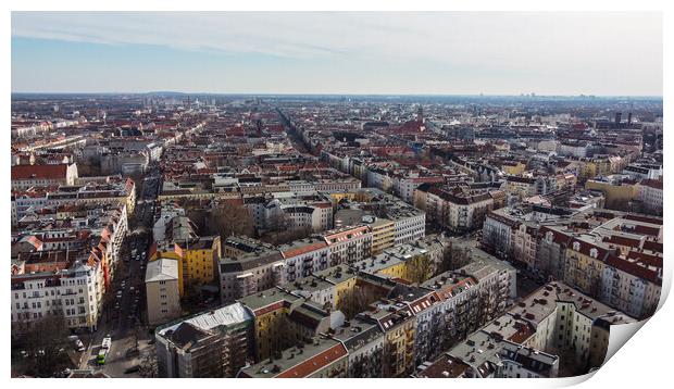Beautiful city of Berlin from above - aerial view Print by Erik Lattwein