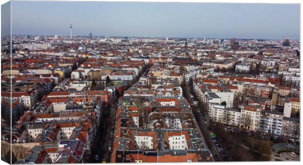 Apartment blocks in Berlin - view from above Canvas Print by Erik Lattwein