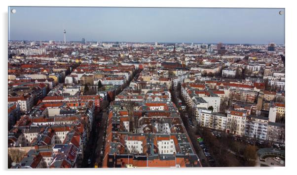 Apartment blocks in Berlin - view from above Acrylic by Erik Lattwein