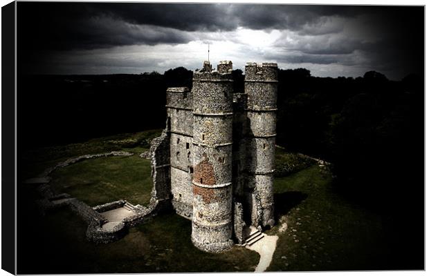 Donnington Castle (The darkness) Canvas Print by jamie stevens Helicammedia
