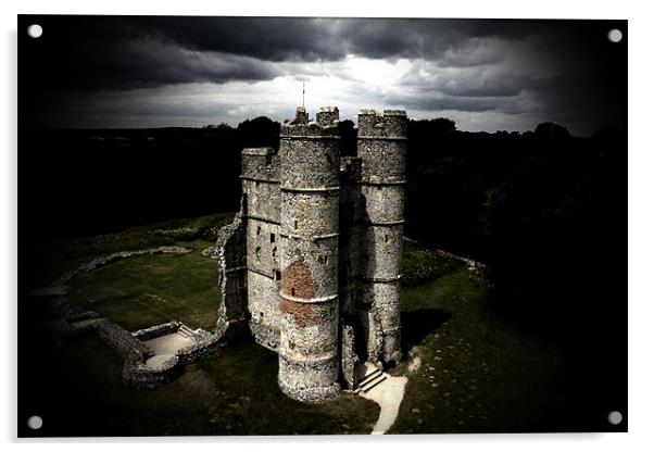 Donnington Castle (The darkness) Acrylic by jamie stevens Helicammedia
