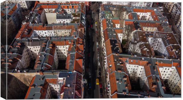 Apartment blocks in Berlin - view from above Canvas Print by Erik Lattwein