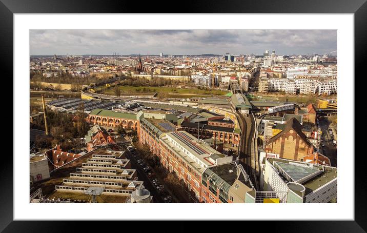 City of Berlin from above Framed Mounted Print by Erik Lattwein