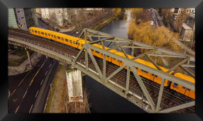 The yellow cars of the Berlin metro Framed Print by Erik Lattwein