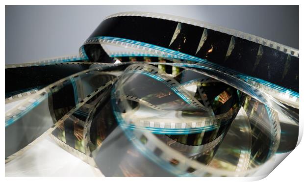 Close Up view of a 35mm film strip - macro shot Print by Erik Lattwein