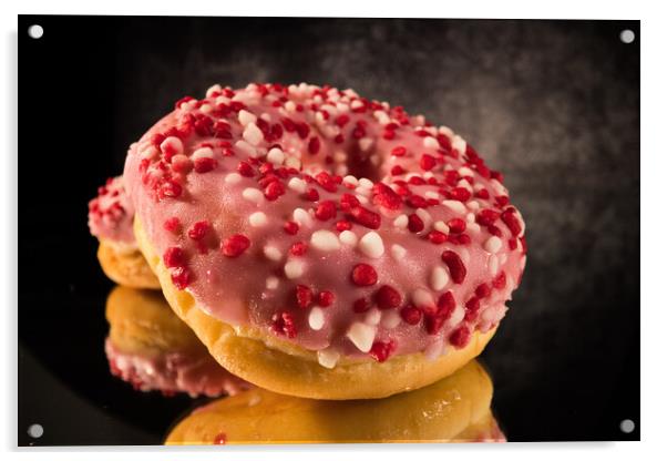 Sweet doughnuts in close-up view - macro shot Acrylic by Erik Lattwein