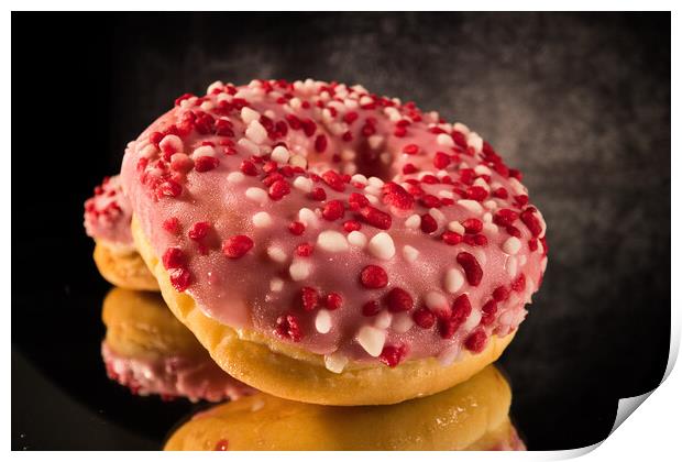 Sweet doughnuts in close-up view - macro shot Print by Erik Lattwein