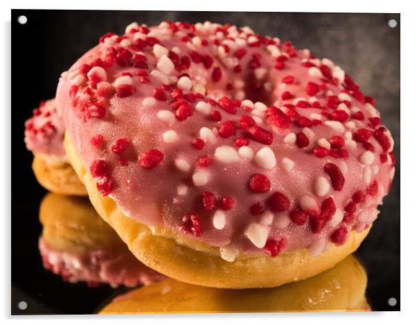 Sweet doughnuts in close-up view - macro shot Acrylic by Erik Lattwein