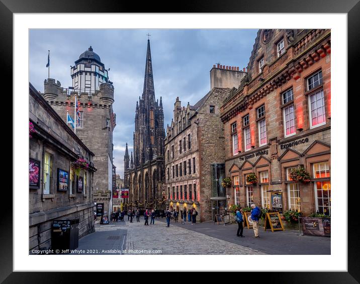 Looking down the Royal Mile  Framed Mounted Print by Jeff Whyte