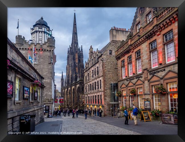 Looking down the Royal Mile  Framed Print by Jeff Whyte
