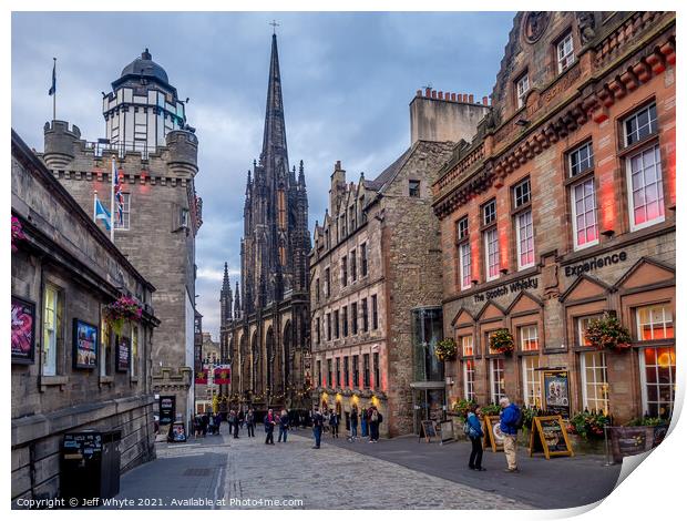 Looking down the Royal Mile  Print by Jeff Whyte