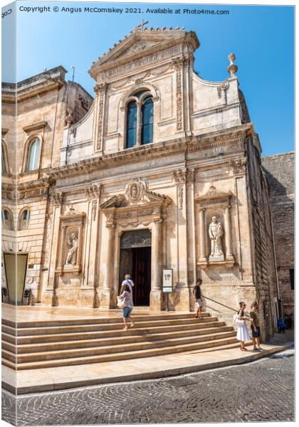 Church of St Francis of Assisi in Ostuni, Italy Canvas Print by Angus McComiskey