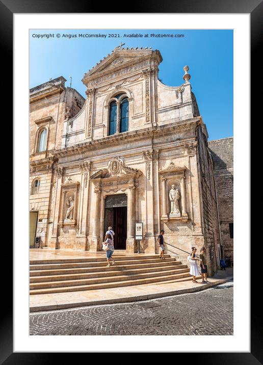 Church of St Francis of Assisi in Ostuni, Italy Framed Mounted Print by Angus McComiskey