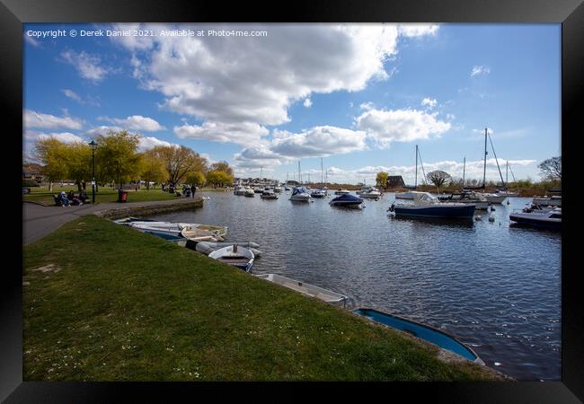 A walk along the River Stour at Christchurch Framed Print by Derek Daniel