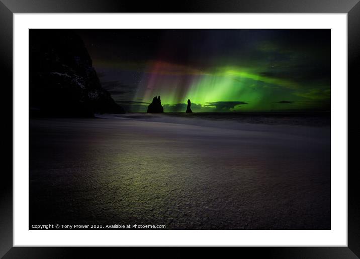 Vik Aurora Framed Mounted Print by Tony Prower