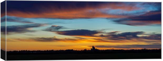 Sunset behind Ely Cathedral, 17th April 2021 Canvas Print by Andrew Sharpe