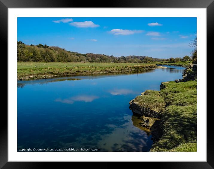 Peaceful River Framed Mounted Print by Jane Metters