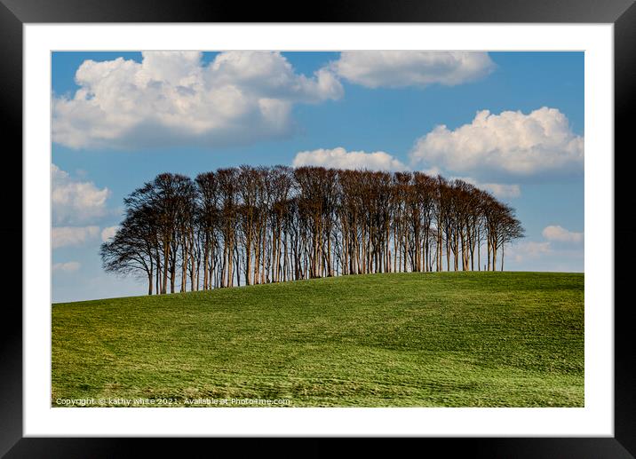 Nearly Home Trees, Coming home Trees,fluffy clouds Framed Mounted Print by kathy white