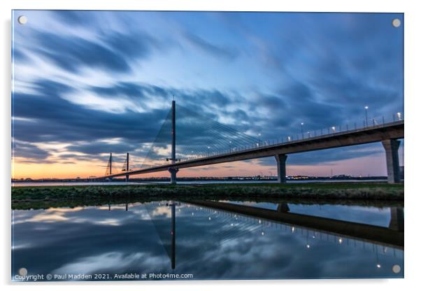 Mersey Gateway Bridge long exposure Acrylic by Paul Madden