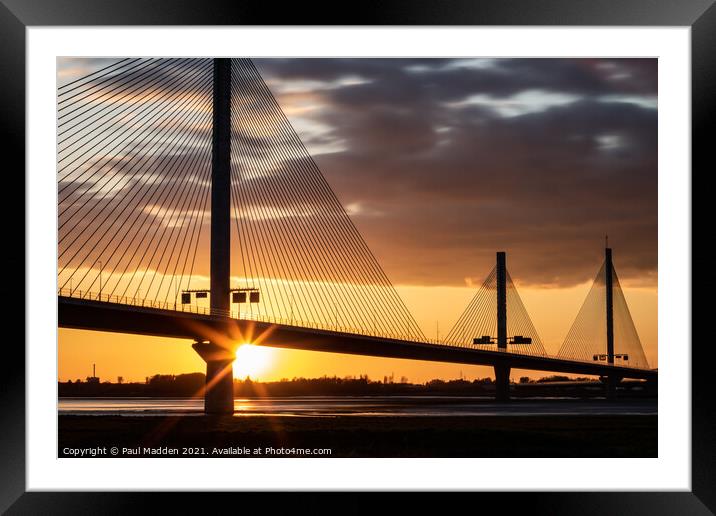 Sunset from the Mersey Gateway Bridge Framed Mounted Print by Paul Madden
