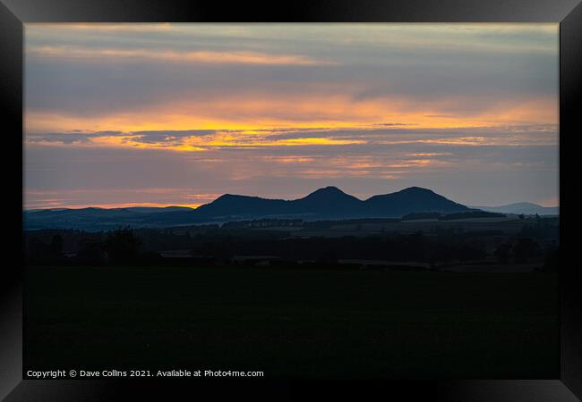 The Eildon hills at Sunset, Scottish Borders, UK Framed Print by Dave Collins