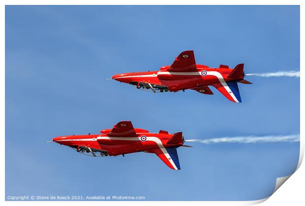 Red Arrows Inverted Formation Print by Steve de Roeck
