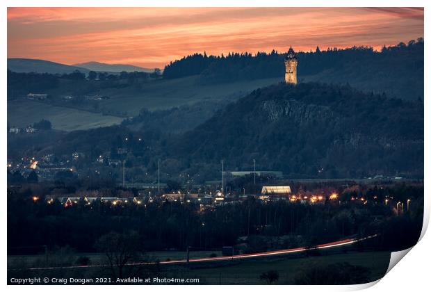 Wallace Monument - Stirling Print by Craig Doogan