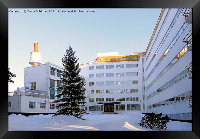 Paimio Sanatorium in Winter Framed Print by Taina Sohlman