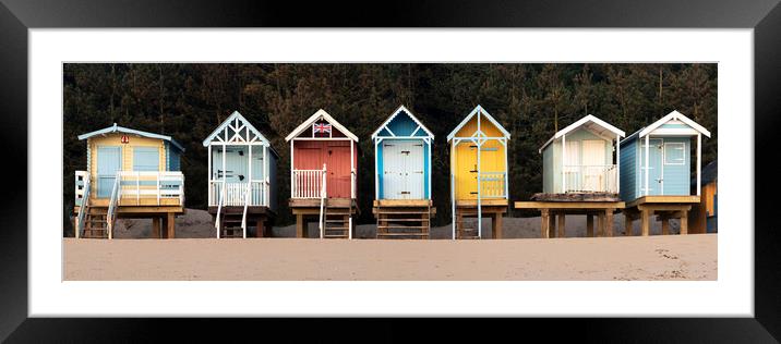 Colourful English Beach huts Framed Mounted Print by Sonny Ryse