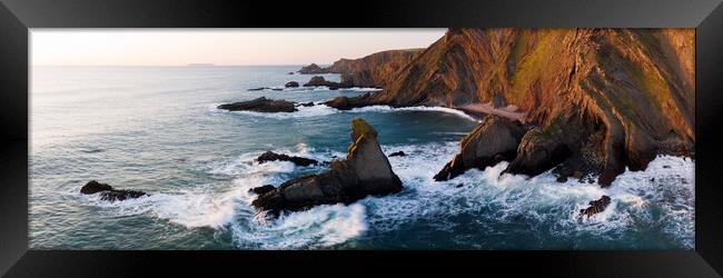 Hartland Quay from above Framed Print by Sonny Ryse