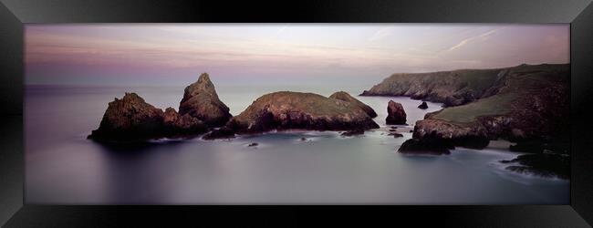 Kynance Cove Cornwall at sunrise Framed Print by Sonny Ryse